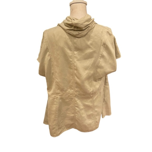 Chico’s Elongated Suede Taylor Vest Faux Size S/M Beige Willow Wind Fall Light - Picture 14 of 16